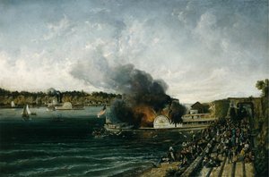 Incendio del Ruota a Pale Henry Clay, ca. 1854-60 da Unbekannt