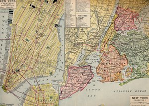Centro affari di New York alla fine marittima di Manhattan e dintorni, c1930