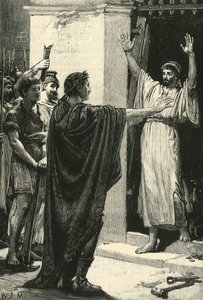 Cesare che si impossessa del tesoro nel Tempio di Saturno