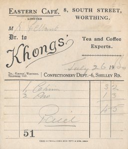 Ricevuta del caffè, 1950 da Unbekannt