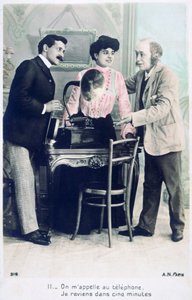 Chiamami al telefono, tornerò tra cinque minuti, c1900