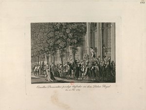 Camille Desmoulins nei Giardini del Palais Royal da Unbekannt
