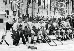 Squadra canadese di hockey su ghiaccio, Giochi Olimpici Invernali, Garmisch-Partenkirchen, Germania, 1936