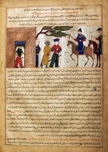 Raja indiano catturato portato al sultano Mahmud di Ghazni, foglio da Majma da Unbekannt