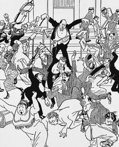 Caricatura sulla Sinfonia da camera n. 1 di Schoenberg il 31 marzo 1913 a Vienna, 1913 da Unbekannt