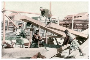 Falegnami al lavoro, Giappone, 1904