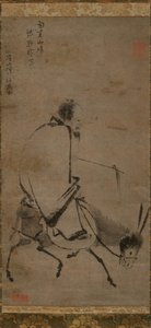 Maestro Chan che cavalca un mulo, prima del 1249 da Unbekannt