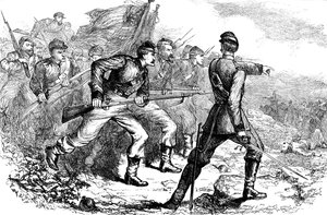Carica dei Federali a Corinth, Guerra Civile Americana, c. 1880 da Unbekannt