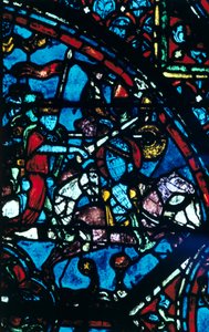 Carlo Magno combatte i Saraceni, vetrata, Cattedrale di Chartres, Francia, c1225 da Unbekannt