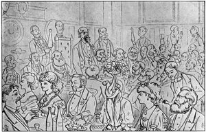 Charles Dickens presiede alla Cena dei Venditori di Giornali, 5 aprile 1870, 1912