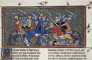 Carlo Martello alla battaglia di Tours, ca 1332-1350 da Unbekannt