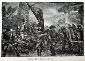 Carlo XII di Svezia in battaglia