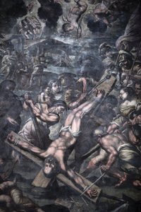 Chiesa della Grazia, Galatina, Apulia. Dipinto che raffigura la crocifissione di San Pietro, Galatina, Italia da Unbekannt