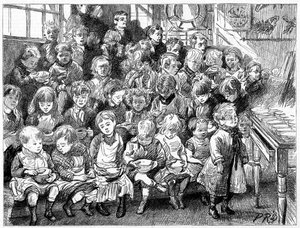 Bambini in attesa della zuppa all