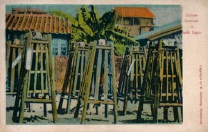 Criminali cinesi in gabbie della morte, c1900