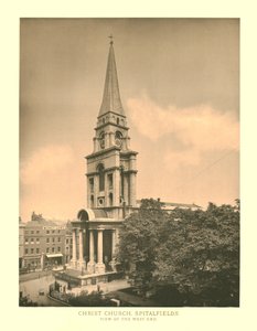 Chiesa di Cristo, Spitalfields, Vista del Lato Ovest da Unbekannt