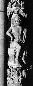 Cristo Giudice, scultura sul pilastro degli angeli. Cattedrale Notre Dame de Strasbourg (Basso Reno) da Unbekannt
