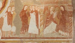 Chiesa (Église Saint-Martin). Interno. Affreschi. Parete ovest della navata (dettaglio) da Unbekannt