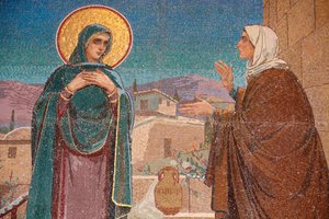 Chiesa del Salvatore sul Sangue Versato o Chiesa della Resurrezione; La Visitazione: Maria visita la sua parente Elisabetta; San Pietroburgo, Russia da Unbekannt