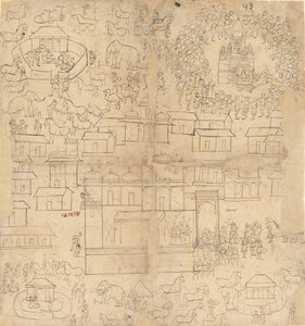 Veduta urbana, XVIII-XIX secolo da Unbekannt