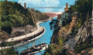 Ponte sospeso di Clifton da Leigh Woods, Bristol, c1940s da Unbekannt