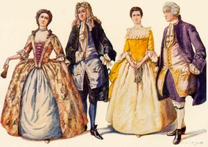 Abbigliamento dei regni di Anna e Giorgio I, 1702-1725, 1903, 1937 da Unbekannt