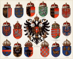 Stemmi delle contee di Austria-Ungheria e piccolo stemma nazionale austriaco, c. 1907 da Unbekannt