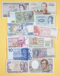 Collezione di banconote europee della fine del XX secolo