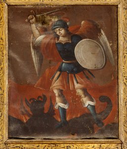 Chiesa collegiata (Colegiata de San Millán de la Cogolla). Interno. Pittura. San Michele. da Unbekannt