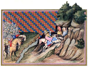 Conferenza del Conte di Gloucester e di un capo irlandese, campagna di Riccardo II in Irlanda, 1399 da Unbekannt