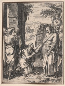 Copia di Cornelis Cort: Cristo dà la chiave della Chiesa a San Pietro da Unbekannt