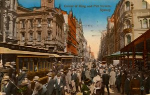 Angolo tra King e Pitt Streets, Sydney, Nuovo Galles del Sud, Australia, c1917 da Unbekannt