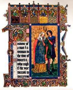Costume di un uomo e una donna al tempo di Edoardo II da Unbekannt