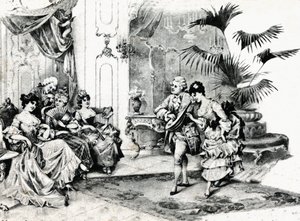 Danza di corte in costume rococò. Circa 1900 da Unbekannt