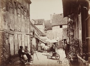 Cortile con pittori, fine anni 1860