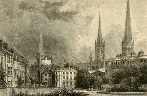 Coventry - Le guglie di Trinity, St. Michaels e Christ Church, 1898