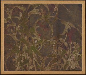 Coxcombs, mais e glorie del mattino, periodo Momoyama, 1568-1615 da Unbekannt