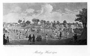 Cricket a Moulsey Hurst, 1780 da Unbekannt