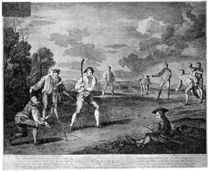 Cricket nel 1743 da Unbekannt