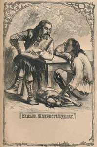 Crusoe che istruisce Venerdì, c1870 da Unbekannt