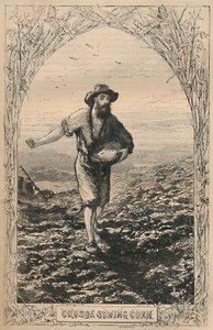 Crusoe che semina mais, c1870 da Unbekannt