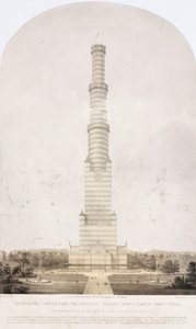 Palazzo di Cristallo, Post-Grande Esposizione Progetto per convertire il Palazzo di Cristallo in una torre alta 1000 piedi da Unbekannt