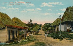 Cuba: Pueblo de Pescadores. Bohios. Villaggio di pescatori, 1919 da Unbekannt