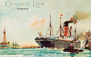 Cunard Line - Ivernia, al largo di New Brighton, c1910 da Unbekannt