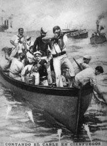 Taglio dei cavi di Cienfuegos, 1898, anni 1920 da Unbekannt