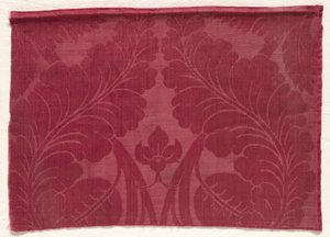 Damascato con disegno di foglie e fiori da Unbekannt