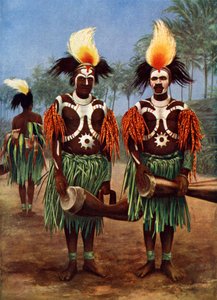 Danzatori della regione del fiume Fly, Papua Nuova Guinea, 1920 da Unbekannt