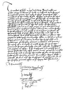 Dichiarazione dei vescovi a favore dei poteri di Enrico VIII da Unbekannt