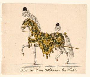 Arredi per cavalli decorati delle carrozze cerimoniali dell