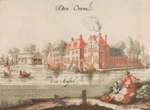 Den Omval, den Amstel, in: Tooneel Der Voornaamste Nederlands Huizen, En Lust Hoven, Naar..., n.d. da Unbekannt